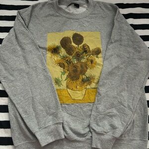 Vincent Van Gogh Urban Outfitters Gray Sunflower Sweatshirt